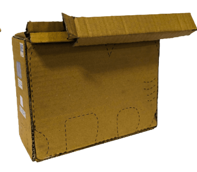 The laser-cut organiser the box folds into. The second life is the cheap one, because it happens where the box already is