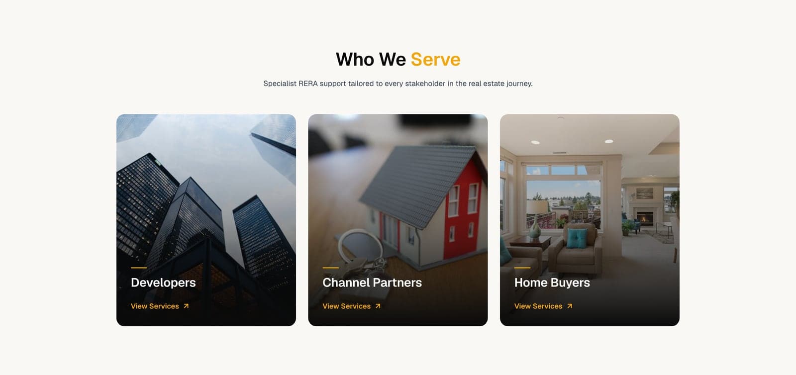 Three audiences, three pages. A developer and a homebuyer need different things proved